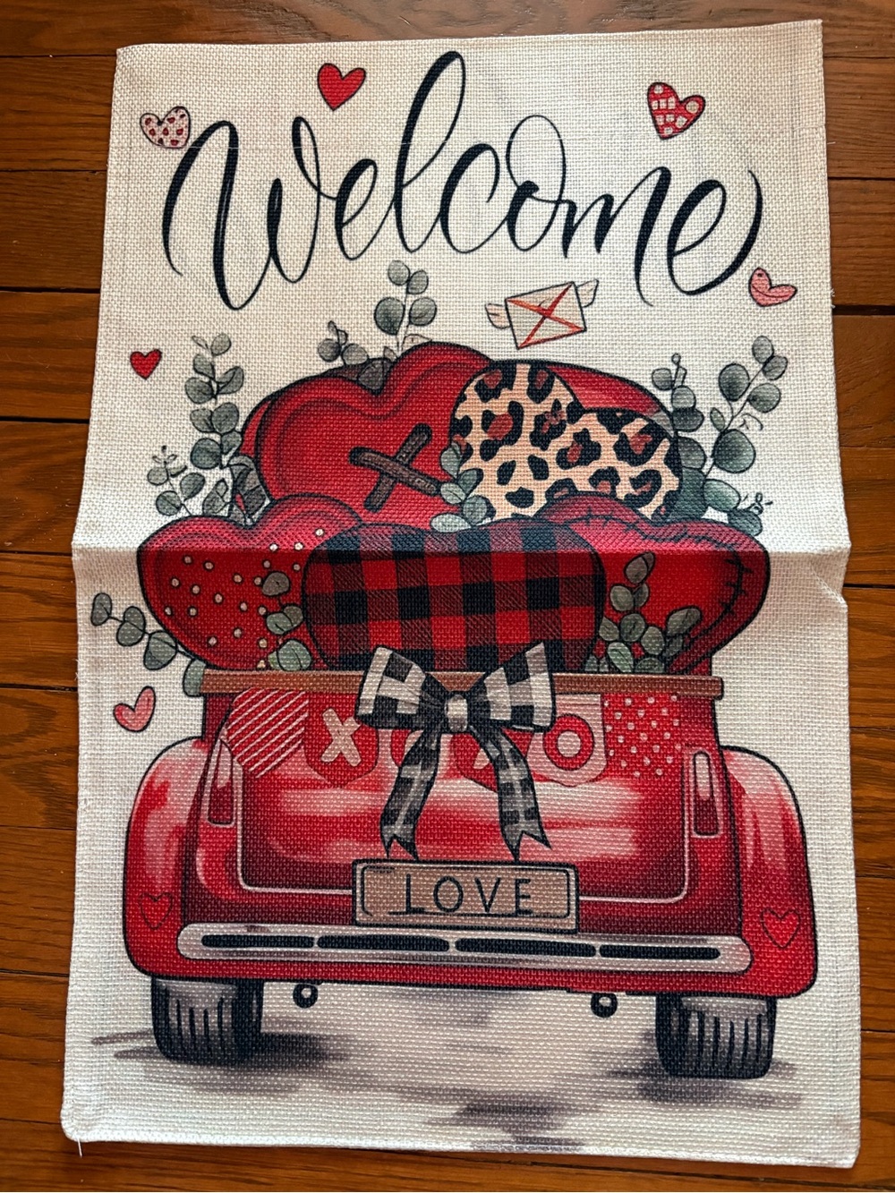 Garden Flag Valentine’s Day Hearts 12” x 18” NWOT